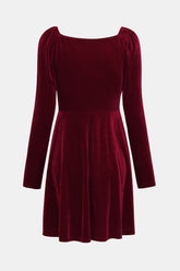 Robe trapèze à surplis en velours